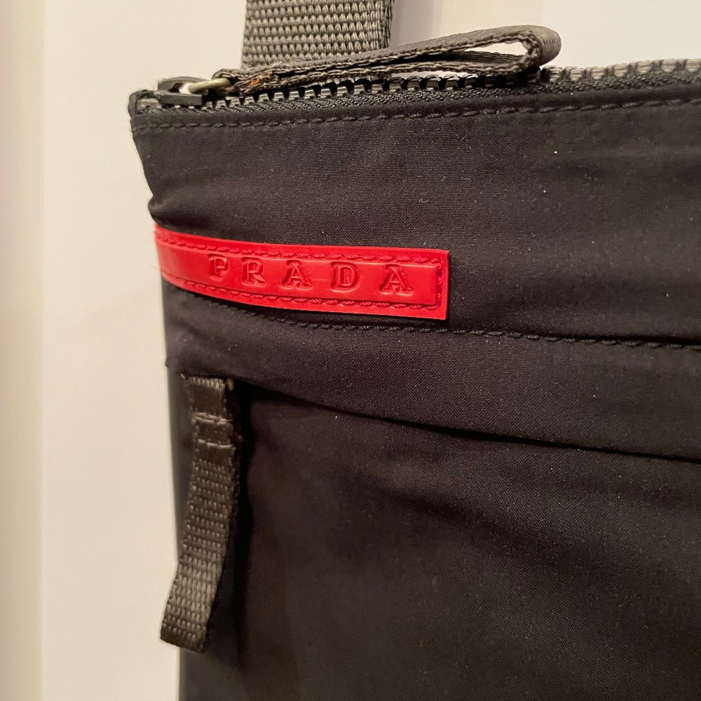 Prada Black and Red Sports Crossbody Bag - authentic